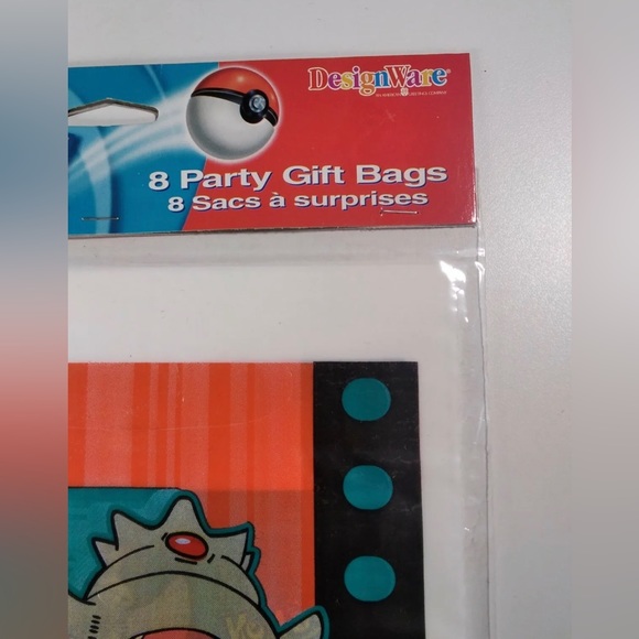 Pokemon Party Gift Bags Set of 8 Vintage 2000 NOS Original American Greet 6.5x9 - Picture 3 of 11